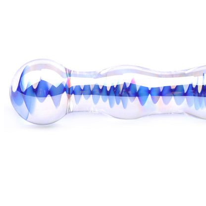 PlayBound UK adult toys & lingerie: blue wavy glass dildo