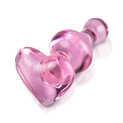 PlayBound UK adult toys & lingerie: icicles no 75 pink heart glass butt plug