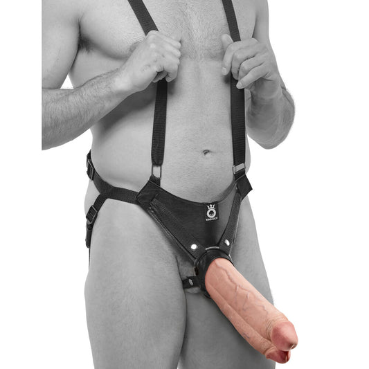 PlayBound UK adult toys & lingerie: king cock 11 inch flesh two cocks one hole hollow strapon