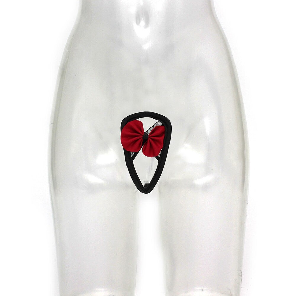 PlayBound UK adult toys & lingerie: sexy black and red strapless cstring