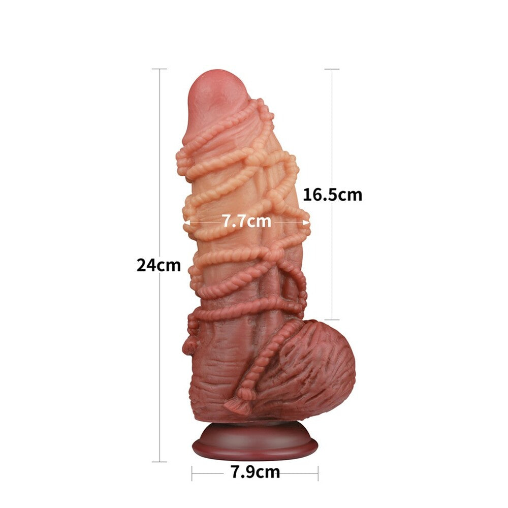 PlayBound UK adult toys & lingerie: lovetoy extreme dildo with rope pattern