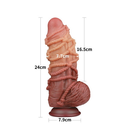 PlayBound UK adult toys & lingerie: lovetoy extreme dildo with rope pattern