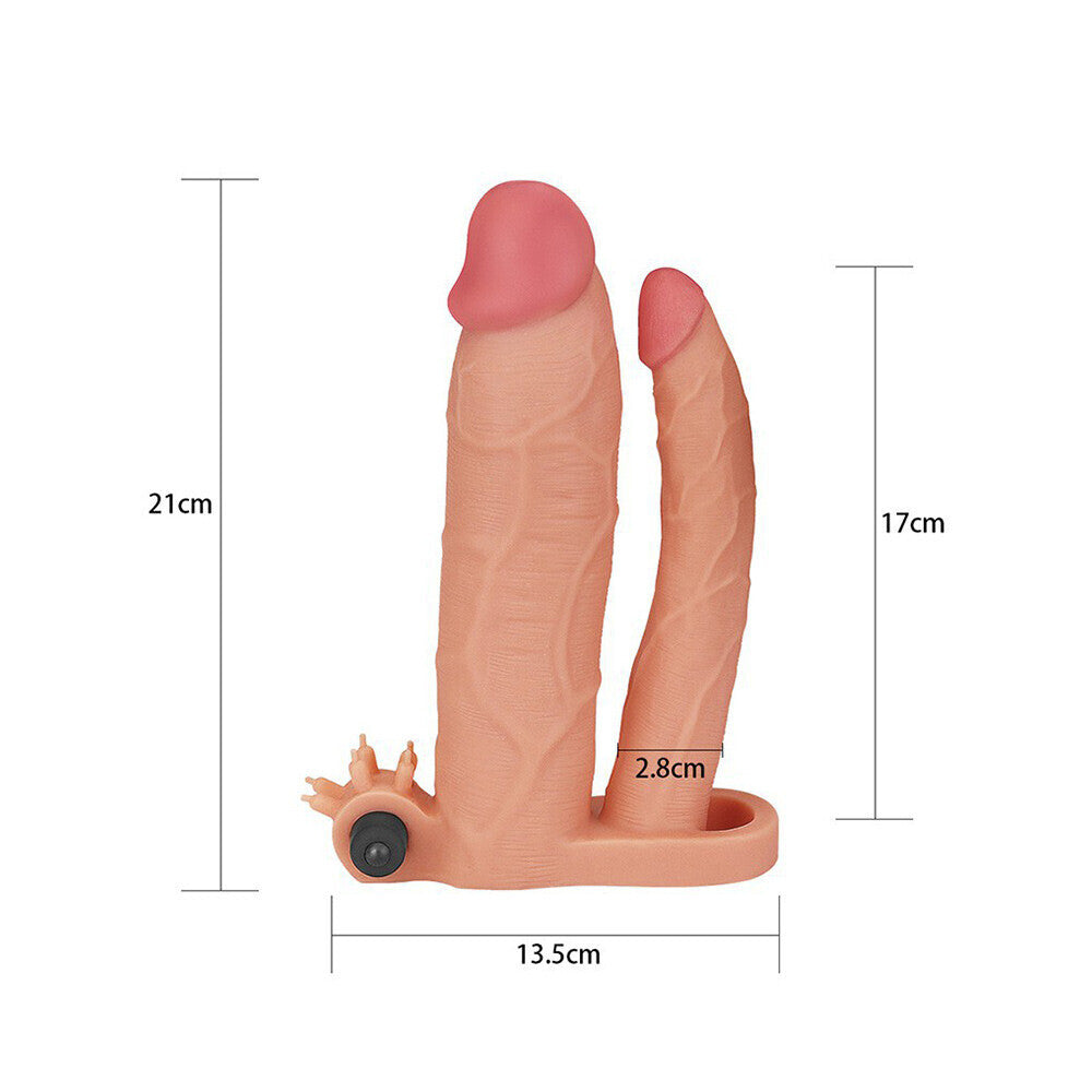 PlayBound UK adult toys & lingerie: lovetoy 3 inch vibrating double extender flesh pink