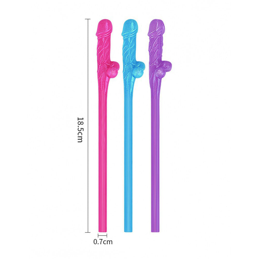 PlayBound UK adult toys & lingerie: lovetoy pack of 9 willy straws blue pink and purple
