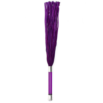 PlayBound UK adult toys & lingerie: purple suede flogger with glass handle and crystal