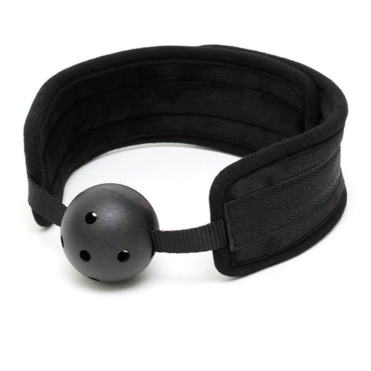 PlayBound UK adult toys & lingerie: black padded mouth gag with breathable ball