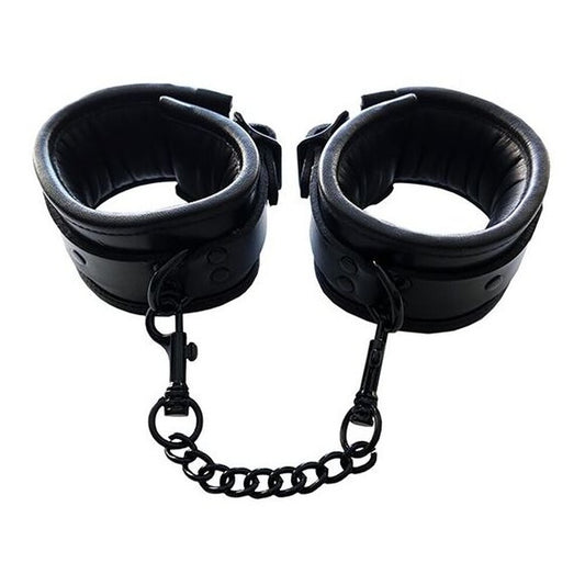 PlayBound UK adult toys & lingerie: rouge padded leather ankle cuffs black