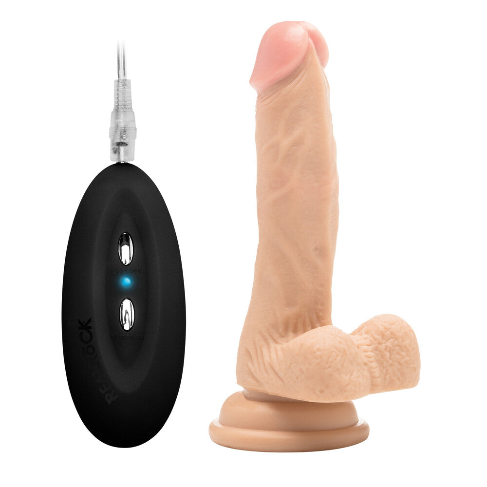 PlayBound UK adult toys & lingerie: realrock 7 inch vibrating realistic cock with scrotum