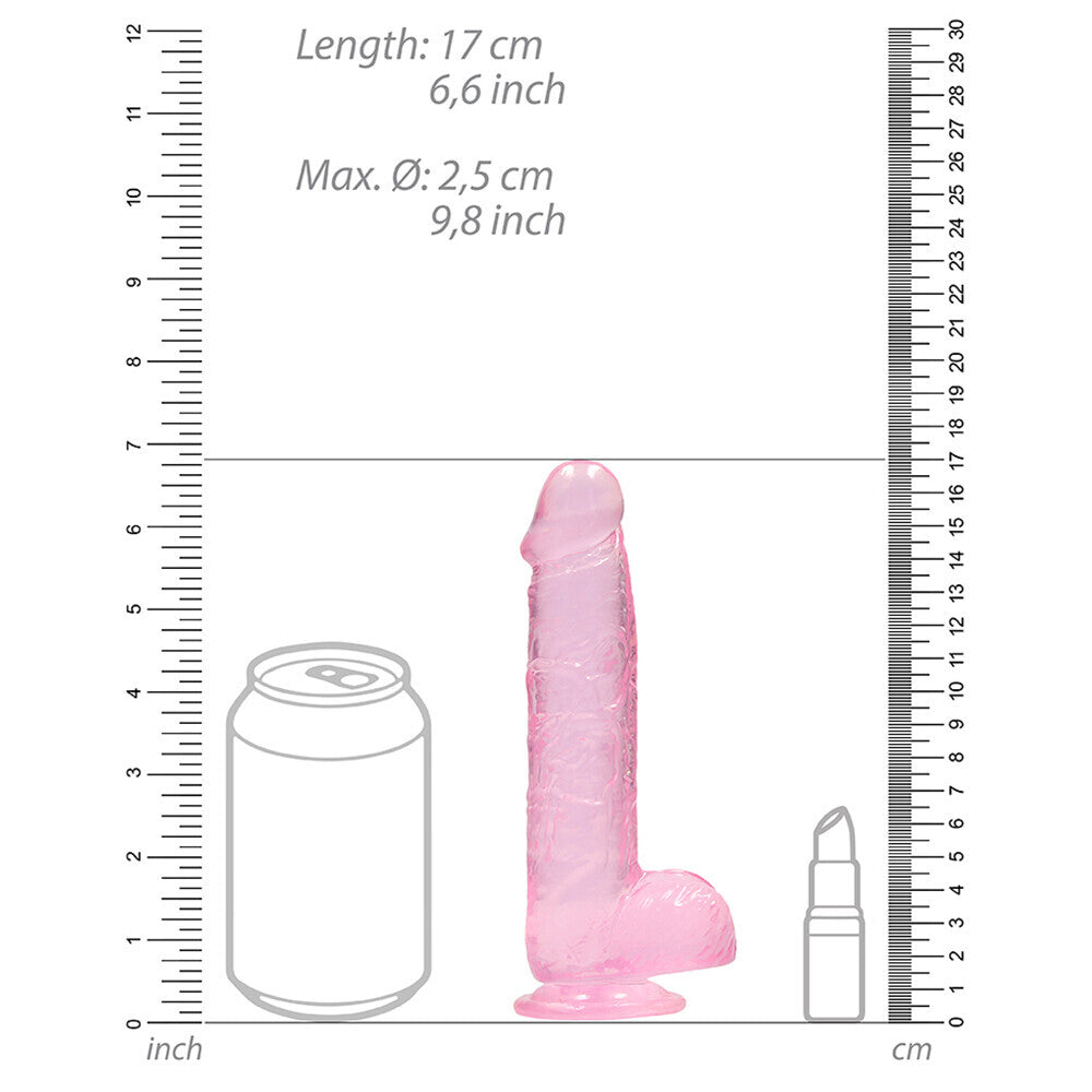 PlayBound UK adult toys & lingerie: realrock 6 inch pink realistic crystal clear dildo