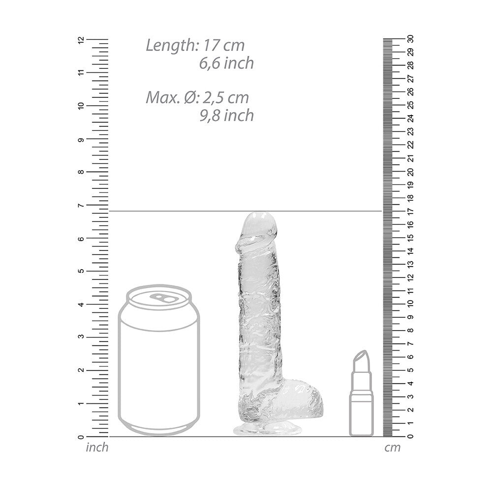 PlayBound UK adult toys & lingerie: realrock 6 inch transparent realistic crystal clear dildo
