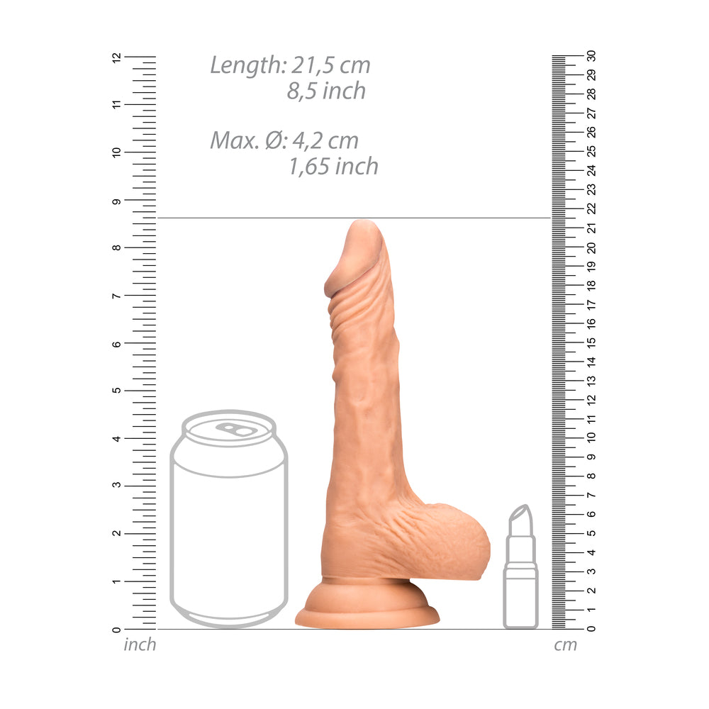 PlayBound UK adult toys & lingerie: realrock 8 inch dong with testicles flesh pink