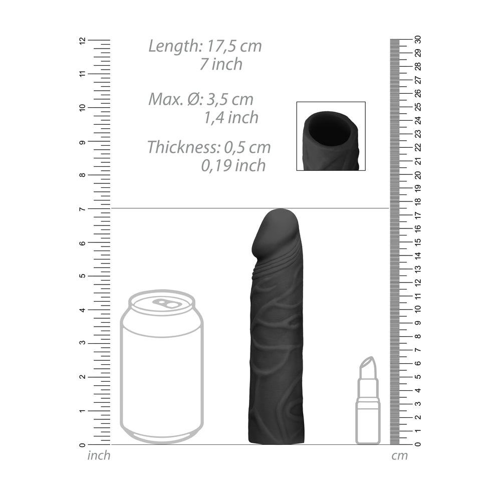 PlayBound UK adult toys & lingerie: realrock 7 inch penis sleeve black