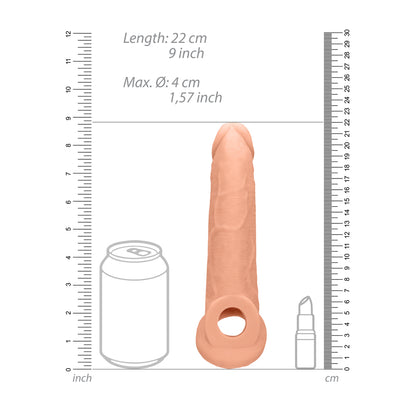 PlayBound UK adult toys & lingerie: realrock 9 inch penis sleeve flesh pink