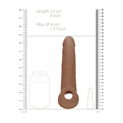 PlayBound UK adult toys & lingerie: realrock 9 inch penis sleeve flesh tan