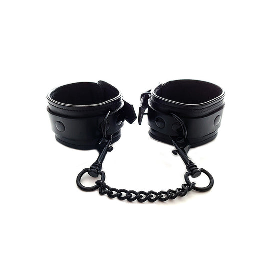 PlayBound UK adult toys & lingerie: rouge garments plain black ankles cuffs