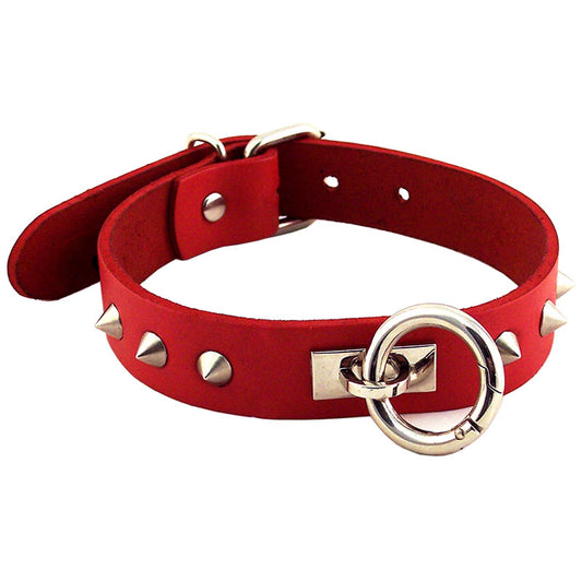 PlayBound UK adult toys & lingerie: rouge garments red studded oring studded collar