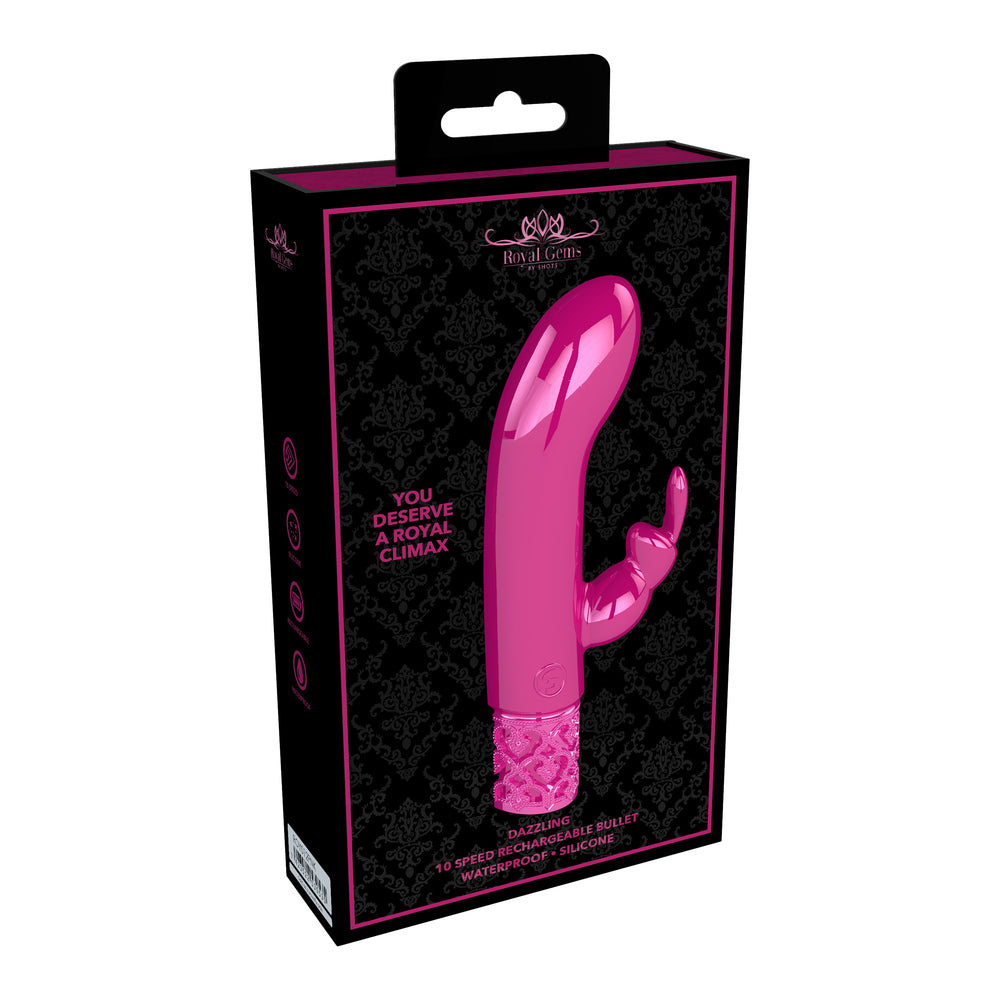 PlayBound UK adult toys & lingerie: royal gems dazzling rechargeable rabbit bullet pink
