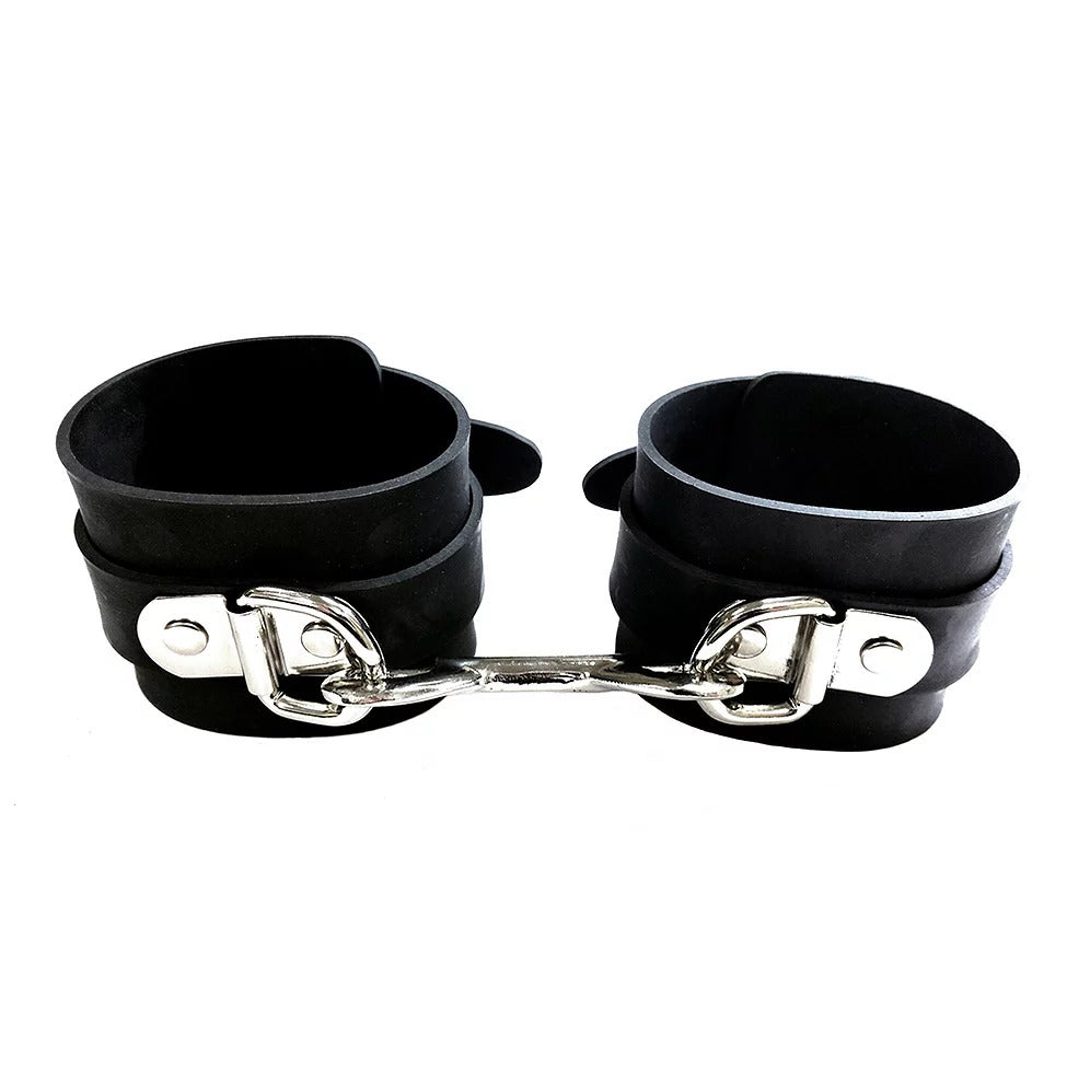 PlayBound UK adult toys & lingerie: rouge garments black rubber wrist cuffs