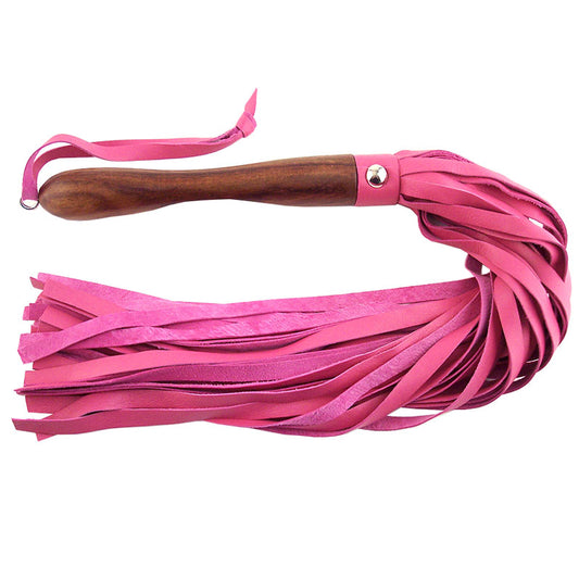 PlayBound UK adult toys & lingerie: rouge garments wooden handled pink leather flogger