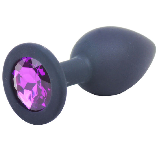PlayBound UK adult toys & lingerie: small black jewelled silicone butt plug