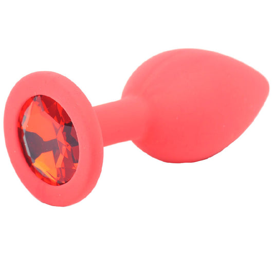 PlayBound UK adult toys & lingerie: small red jewelled silicone butt plug