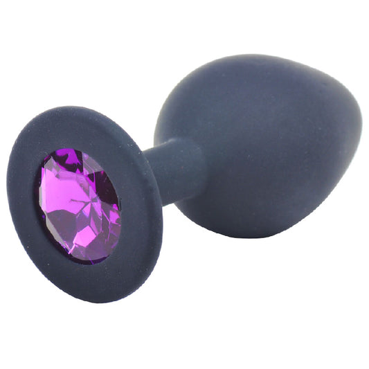 PlayBound UK adult toys & lingerie: medium black jewelled silicone butt plug