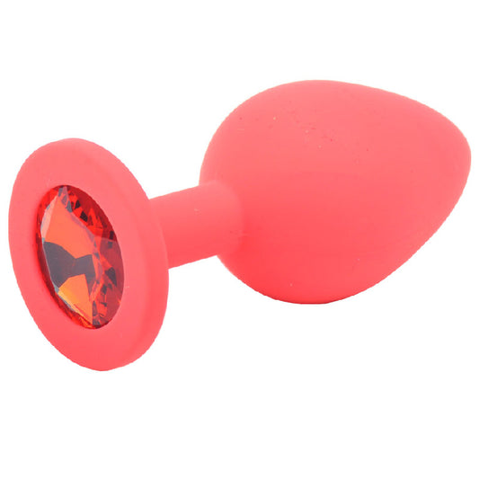 PlayBound UK adult toys & lingerie: medium red jewelled silicone butt plug