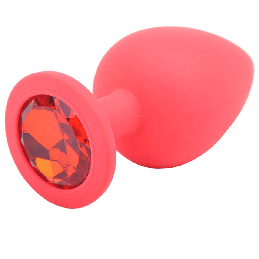 PlayBound UK adult toys & lingerie: large red jewelled silicone butt plug