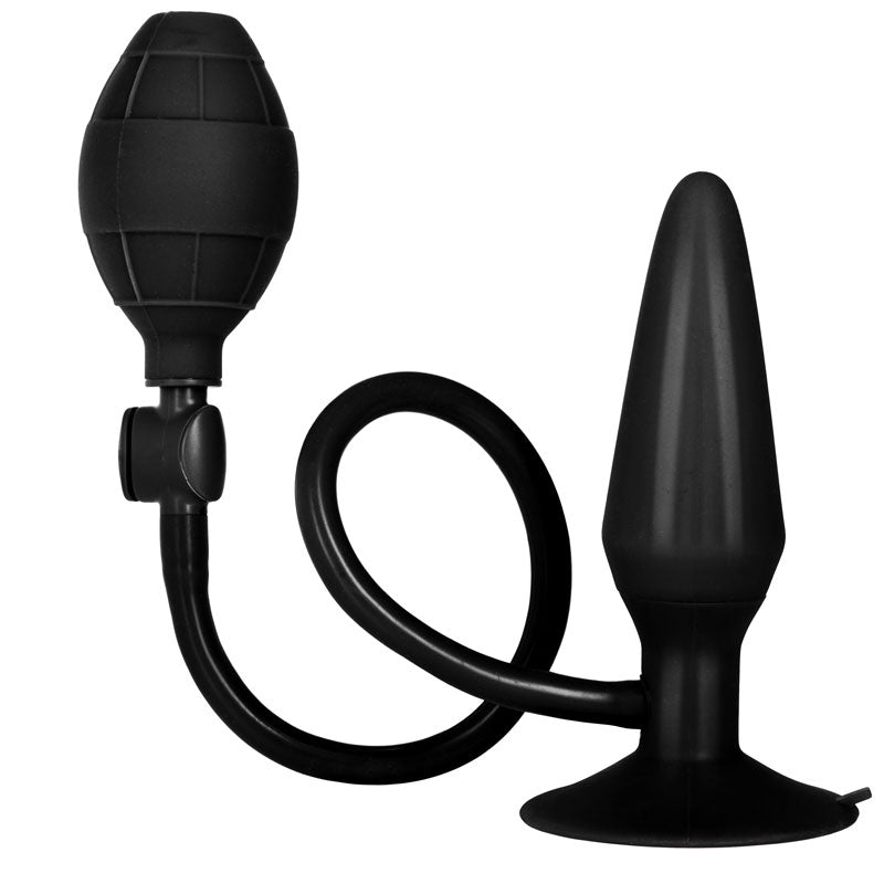 PlayBound UK adult toys & lingerie: black booty call pumper silicone inflatable medium anal plug