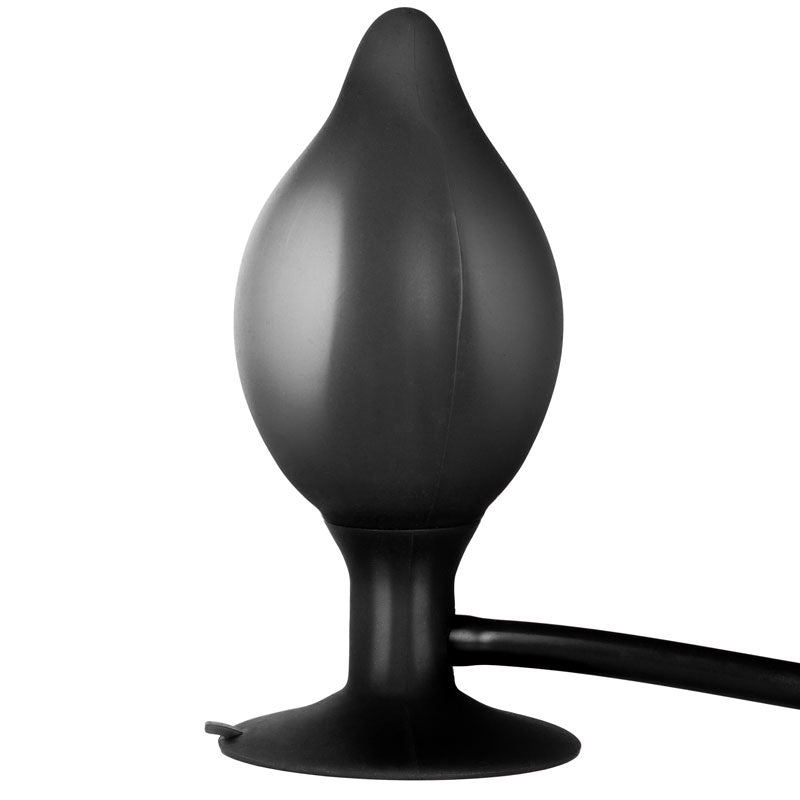 PlayBound UK adult toys & lingerie: black booty call pumper silicone inflatable medium anal plug