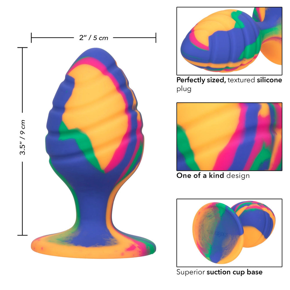 PlayBound UK adult toys & lingerie: cheeky large swirl tie dye butt plug