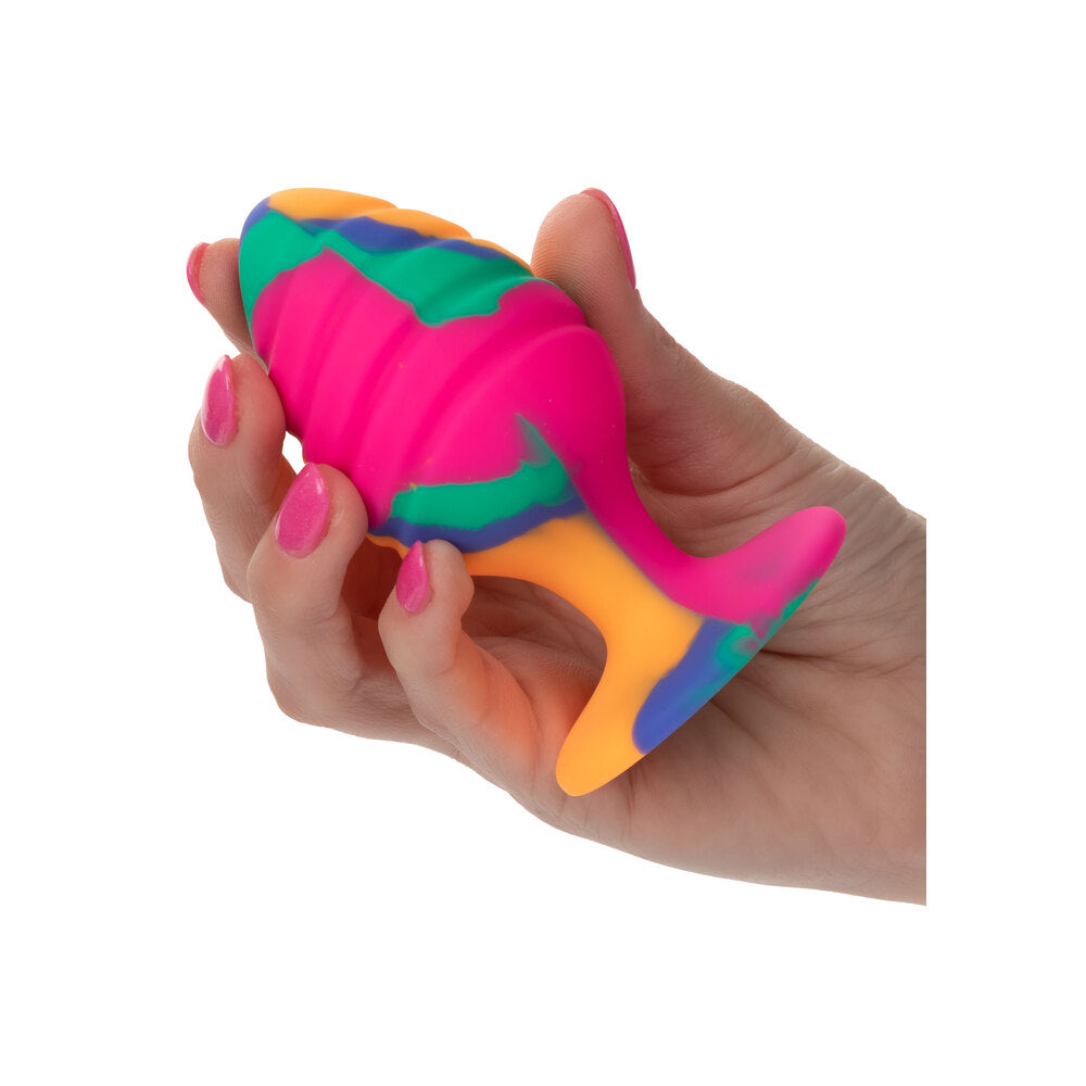 PlayBound UK adult toys & lingerie: cheeky large swirl tie dye butt plug