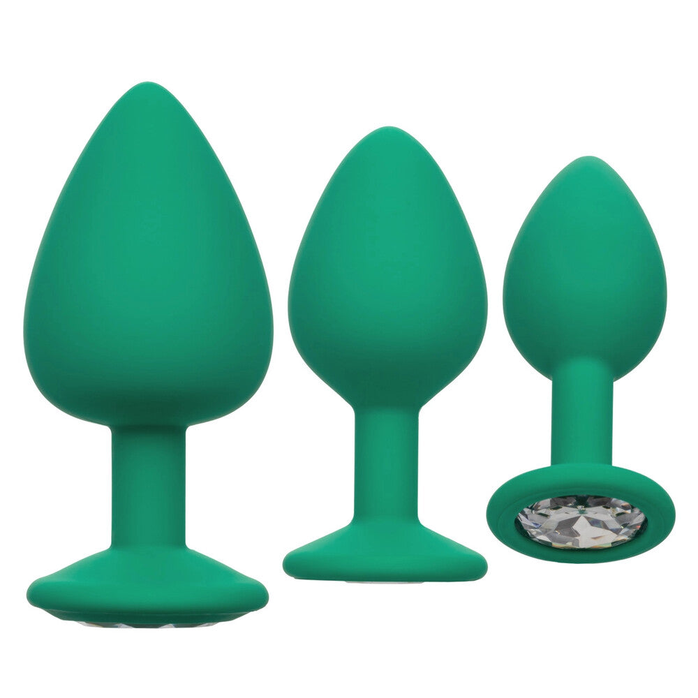 PlayBound UK adult toys & lingerie: cheeky gems butt plugs 3 piece set green