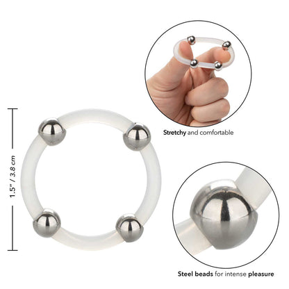 PlayBound UK adult toys & lingerie: steel beaded silicone ring large