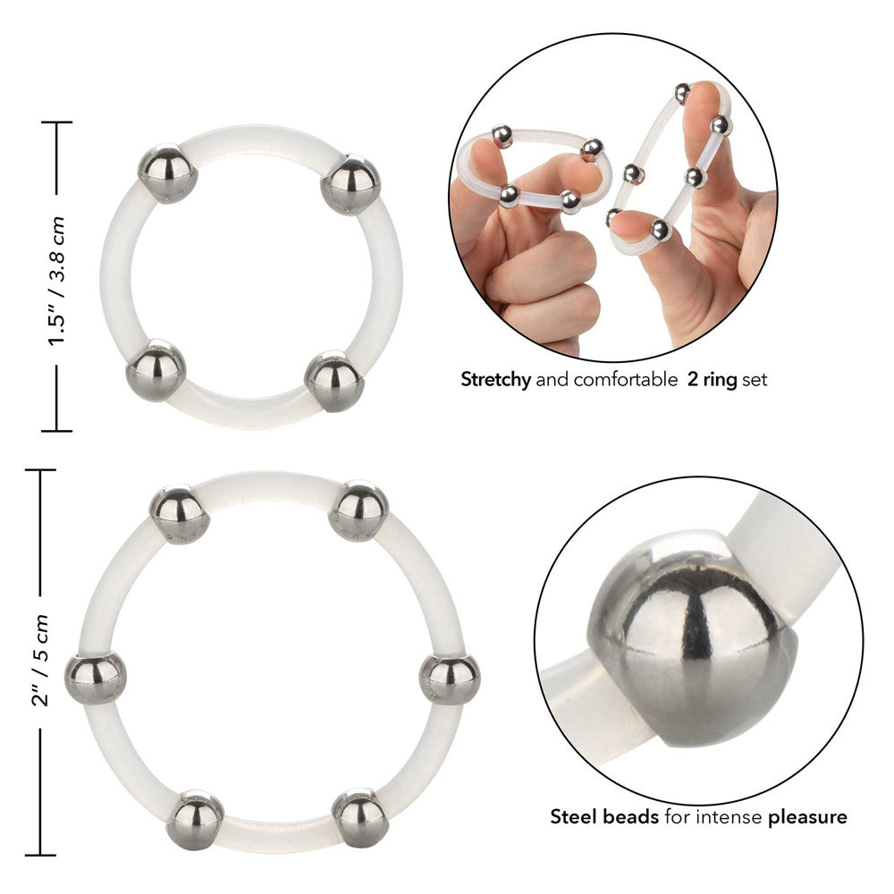 PlayBound UK adult toys & lingerie: steel beaded silicone ring set