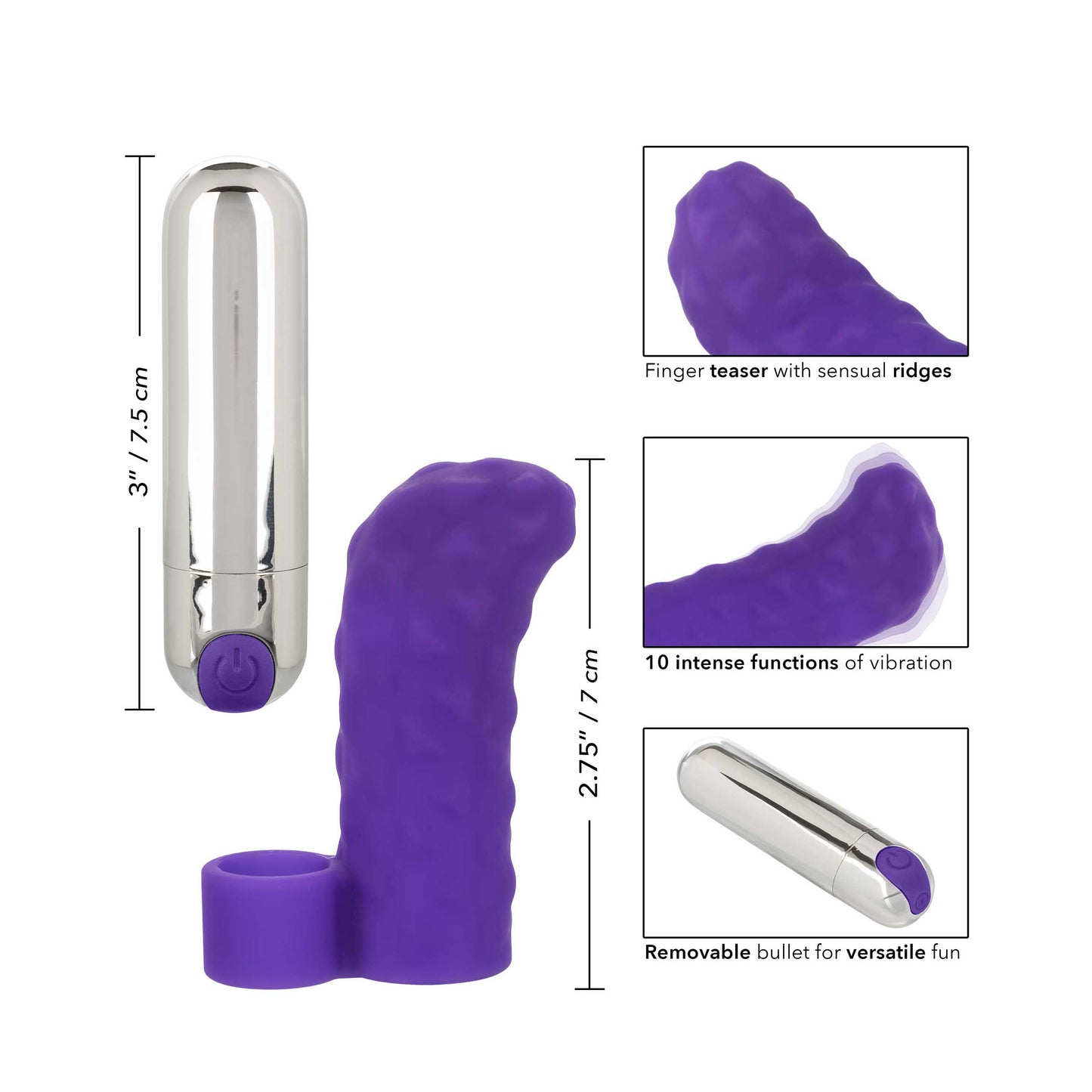 PlayBound UK adult toys & lingerie: intimate play purple rechargeable finger teaser