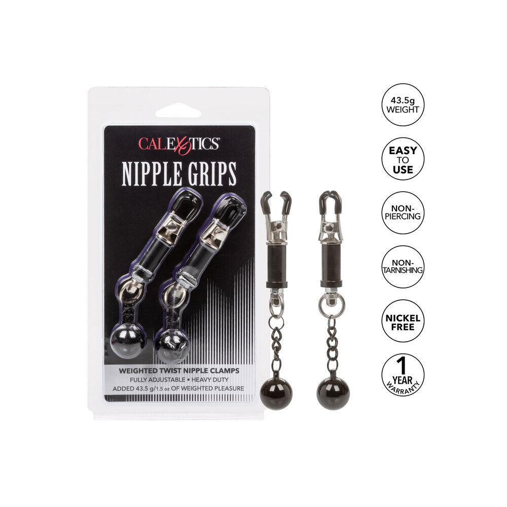 PlayBound UK adult toys & lingerie: nipple grips weighted twist nipple clamps