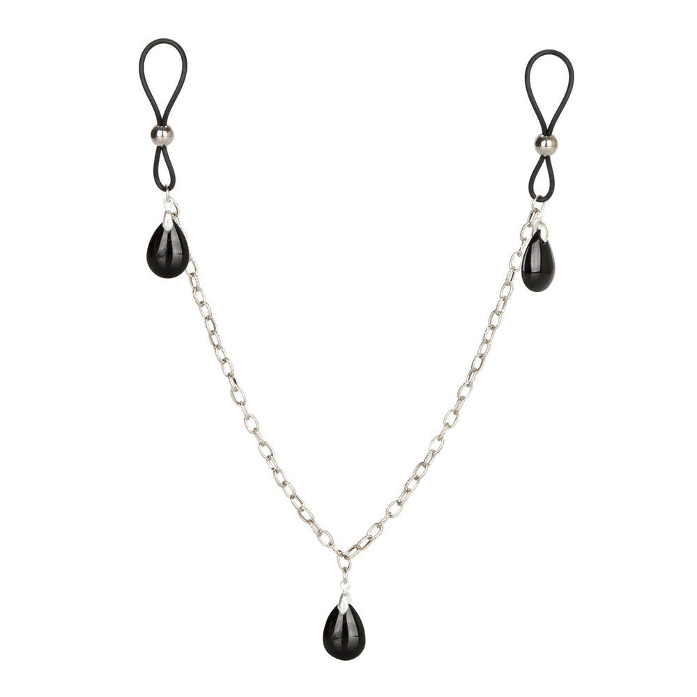 PlayBound UK adult toys & lingerie: nipple play non piercing nipple chain jewellery onyx
