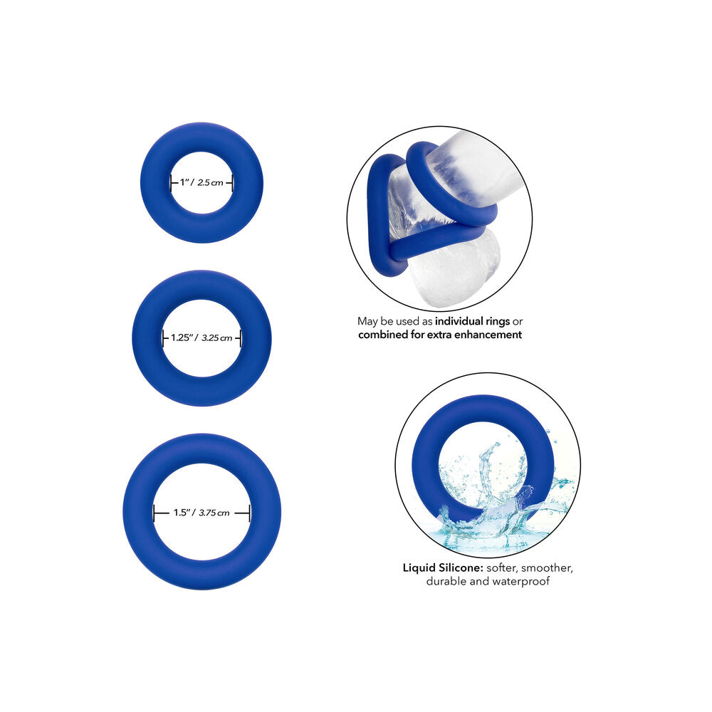 PlayBound UK adult toys & lingerie: admiral universal cock ring set blue