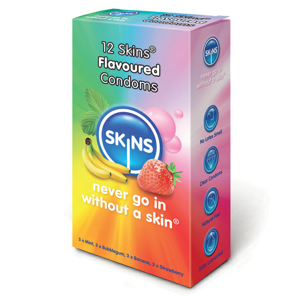 PlayBound UK adult toys & lingerie: skins flavoured condoms 12 pack