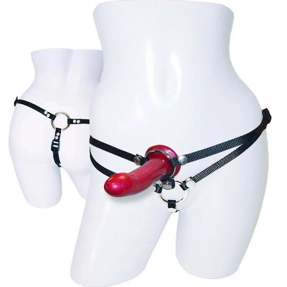 PlayBound UK adult toys & lingerie: sportsheets menage a trois double presentation harness with dild