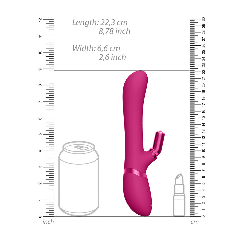 PlayBound UK adult toys & lingerie: vive chou double action interchangeable rabbit vibrator pink