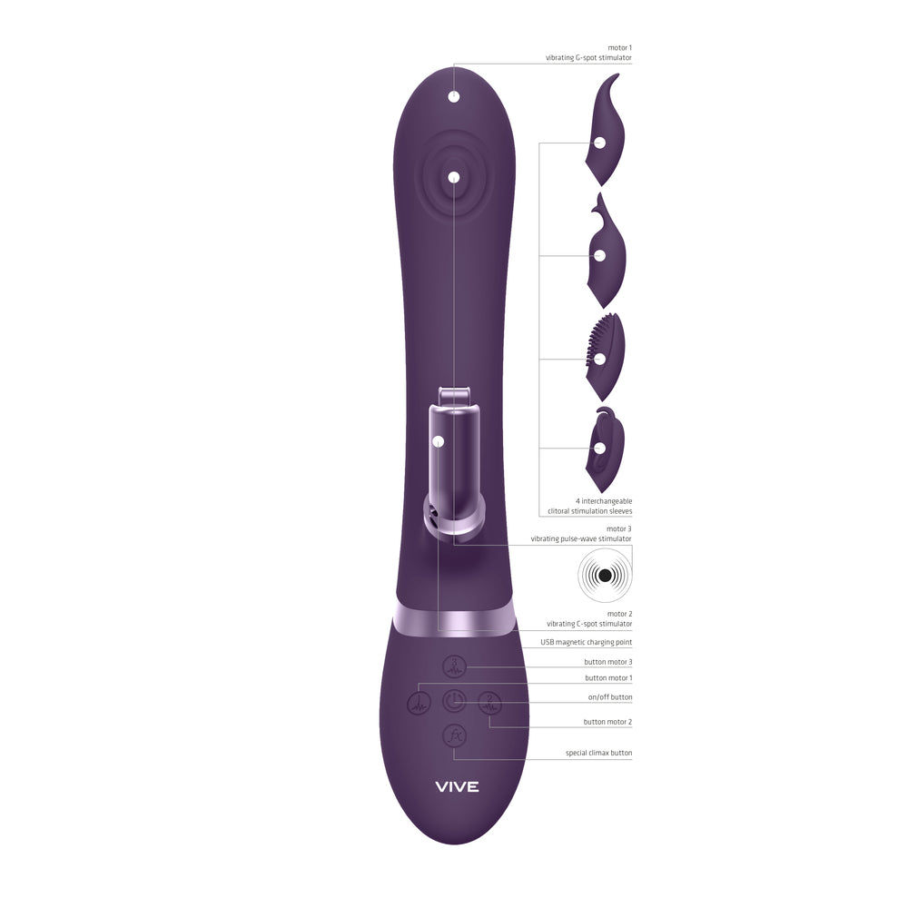 PlayBound UK adult toys & lingerie: vive etsu interchangeable rabbit vibrator purple