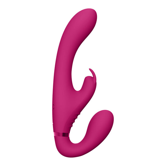 PlayBound UK adult toys & lingerie: vive suki triple action strapless strap on vibrator pink