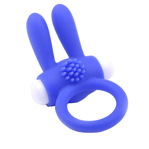 PlayBound UK adult toys & lingerie: cockring with rabbit ears blue