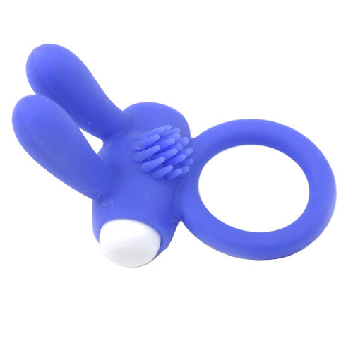 PlayBound UK adult toys & lingerie: cockring with rabbit ears blue