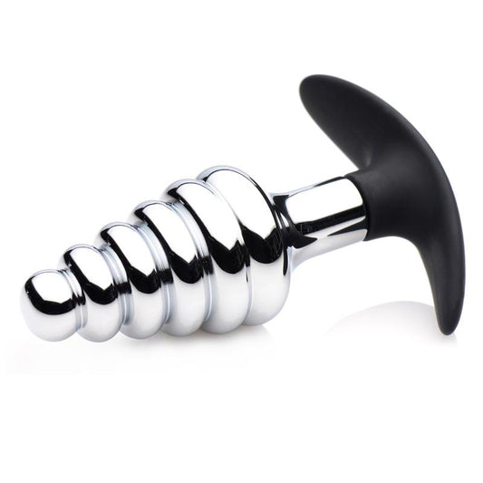 PlayBound UK adult toys & lingerie: master series dark hive metal and silicone ribbed anal plug