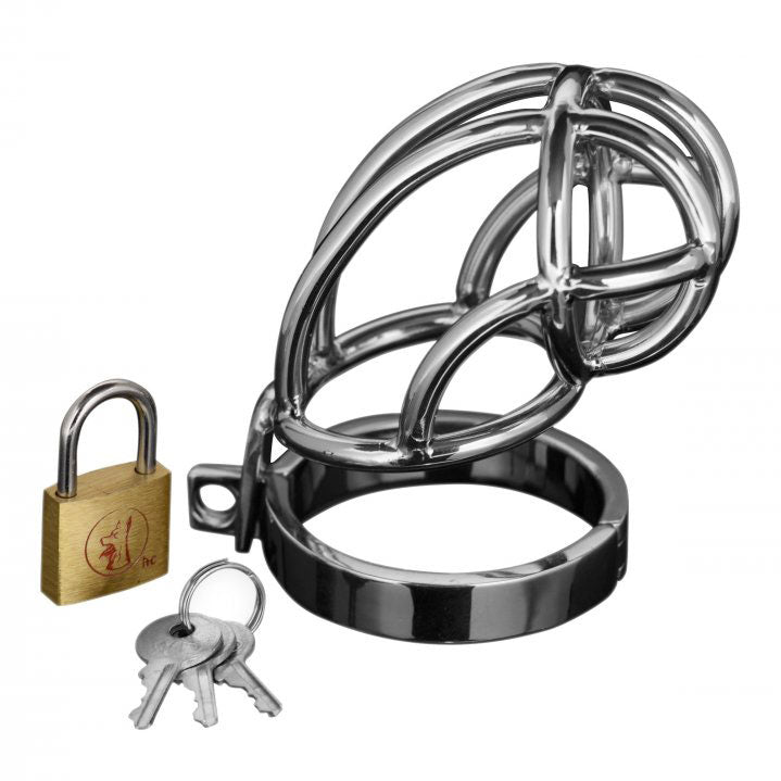 PlayBound UK adult toys & lingerie: captus stainless steel locking chastity cage