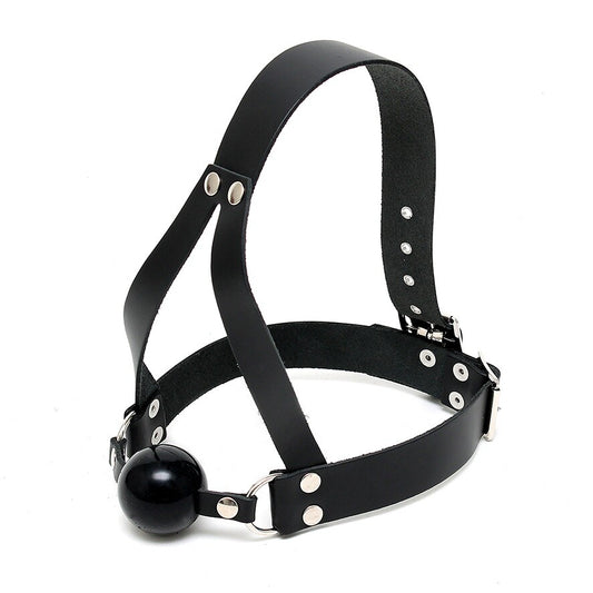 PlayBound UK adult toys & lingerie: leather ball gag and head harness