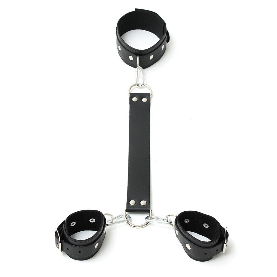 PlayBound UK adult toys & lingerie: leather neck and wrist cuffs